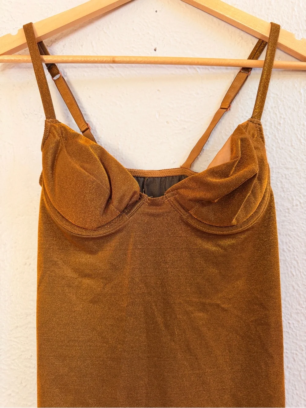 Victoria’s Secret brown cami slip with built in bra